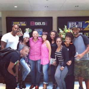 Nic Few Jerrell ONeal Art Terrell Syr Law Tabitha Brown Malika Perkins Blessing Rhonda Morman Roger Payano at KISS 1041 for Sunday Mourning promotional tour