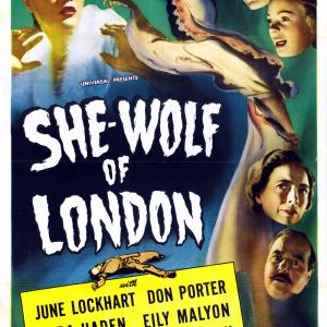 June Lockhart, Lloyd Corrigan, Sara Haden, Don Porter and Jan Wiley in She-Wolf of London (1946)