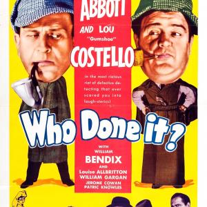 William Bendix Bud Abbott Louise Allbritton Lou Costello William Gargan and Don Porter in Who Done It? 1942