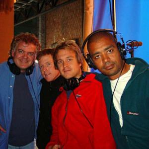 The guys at Fot. Budapest, Hungary April 2002. David Winning, Mac Ruth, Rupert Porter and Frazer Churchill on the bluescreen stage.