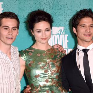 Tyler Posey, Crystal Reed and Dylan O'Brien at event of 2012 MTV Movie Awards (2012)