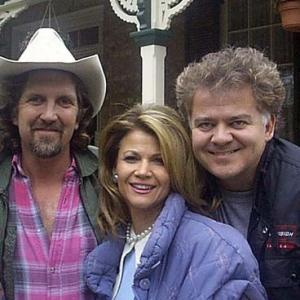 Executive Producer and writer Stephen J Brackley Markie Post and director David Winning on the set of Twice In A Lifetime 1999