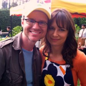 Brian Poth and Mary Lynn Rajskub on the set of Family Style