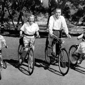 June Allyson and family, Dick Powell, Ricky and Pamela circa 1958