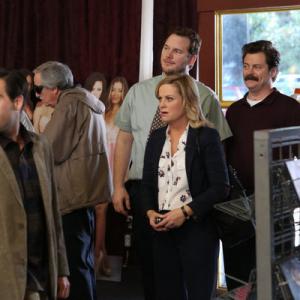 Still of Jason Schwartzman Nick Offerman Amy Poehler and Chris Pratt in Parks and Recreation 2009