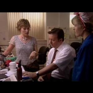 Still of Sarah Preston with Ricky Gervais and Ashley Jensen in Extras II