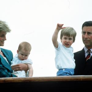 Prince Charles, Princess Diana, Prince Harry Windsor and Prince William Windsor