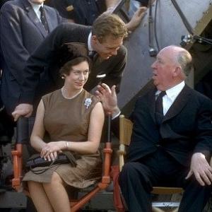 Alfred Hitchcock with Princess Margaret, c. 1965.