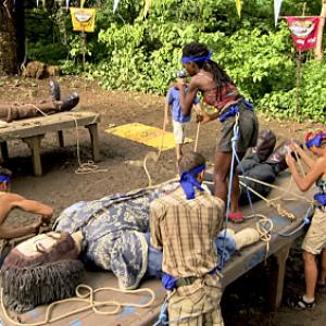 Still of Jeff Probst Jane Bright Na Onka Mixon Dan Lembo Kelly Shinn and Chase Rice in Survivor 2000