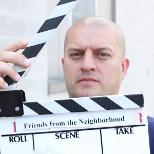 Jeff Profitt on set of Friends from the Neighborhood