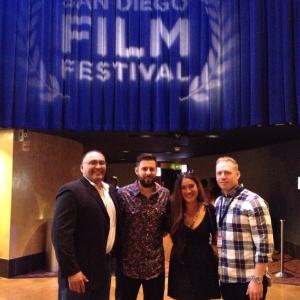 Running Deer Actor Jon Proudstar, Director Brent Ryan Green, Actress Q'orianka Kilcher, and Writer Jeff Goldberg at the 2013 San Diego Film Festival.