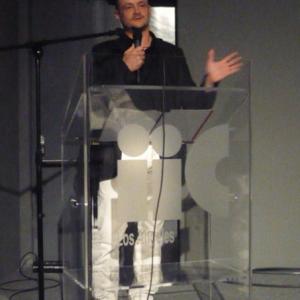 Delivering a speech at the IIC los Angeles