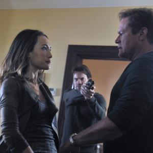 Still of David Keith Maggie Q and Shane West in Nikita 2010