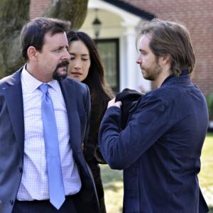 Still of Judd Nelson, Maggie Q and Aaron Stanford in Nikita (2010)