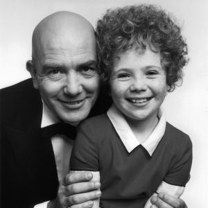 Still of Albert Finney and Aileen Quinn in Annie (1982)