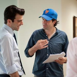 Zachary Quinto and JC Chandor on the set of MARGIN CALL