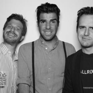 Before The Door Pictures producing partners Corey Moosa, Zachary Quinto, and Neal Dodson at the Nerd HQ at Comic-Con 2011.