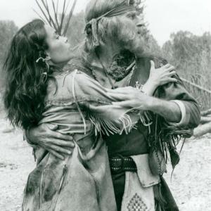 Victoria Racimo and Charlton Heston in Mountain Men.