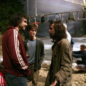Still of Gary Oldman Alfonso Cuarn and Daniel Radcliffe in Haris Poteris ir Azkabano kalinys 2004