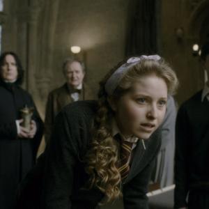 Still of Alan Rickman Jim Broadbent Daniel Radcliffe and Jessie Cave in Haris Poteris ir netikras princas 2009