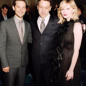 Tobey Maguire Sam Raimi and Kirsten Dunst at the UK premiere of SpiderMan 3