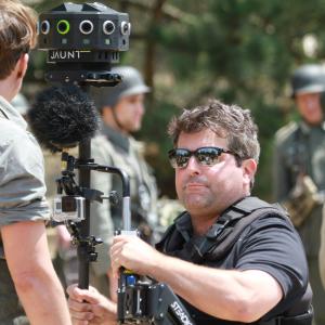 Director of Photography AJ Raitano with the Jaunt VR camera on a custom made steadicam rig