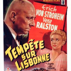 Erich von Stroheim and Vera Ralston in Storm Over Lisbon 1944
