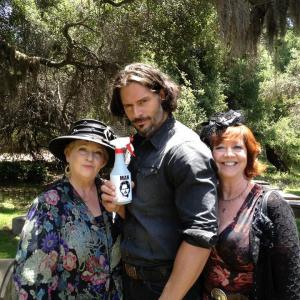 Dale Raoul with Joe Mangianello and Patricia Bethune on the True Blood set.