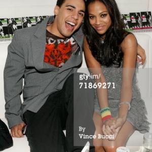 LOS ANGELES, CA - SEPTEMBER 12: Actress Zoe Saldana and actor Victor Rasuk attend the after party for Yari Film Group's 'Haven' at the Privilege Night Club on September 12, 2006 in Los Angeles, California.