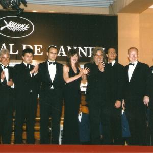 United 93 at Cannes 2006. (From left): Erich Redman, unknown, Daniel Sauli, Khalid Abdalla, Paul Greengrass' wife, Paul Greengrass, Cheyenne Jackson, Christian Clemenson, David Alan Basche, Lorna Dallas