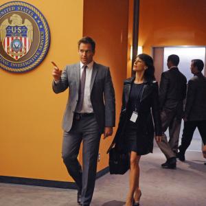 Still of Perrey Reeves and Michael Weatherly in NCIS: Naval Criminal Investigative Service (2003)