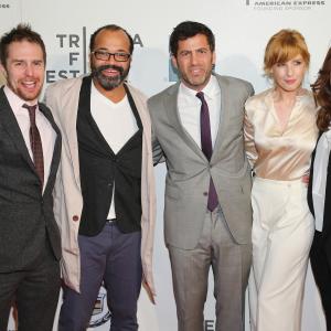 Sam Rockwell, Heather Lind, Kelly Reilly, Jeffrey Wright and David M. Rosenthal at event of A Single Shot (2013)
