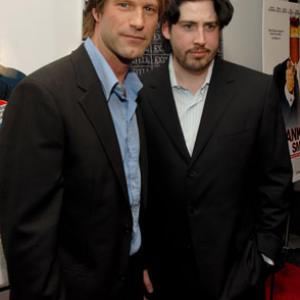Aaron Eckhart and Jason Reitman at event of Thank You for Smoking 2005