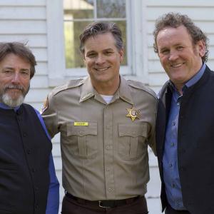 Jim McKenny, Ric & Colm Meaney on the set of 