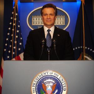 On the set of Green Lantern as The President
