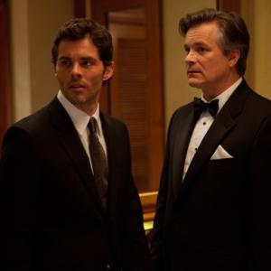 James Marsden and Ric on the set of THE LOFT