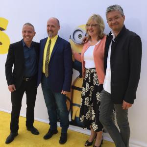 Executive Producer Chris Renaud with Directors Kyle Balda and Pierre Coffin along with Producer Janet Healy at LA premiere of Minions
