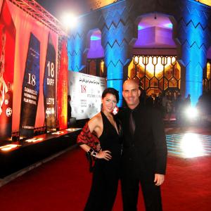 Haik Gazarian and Valentina Rendon at Damascus International Film Festival