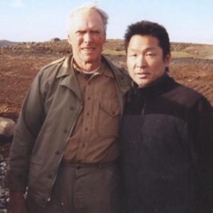 Simon with Clint Eastwood in Iceland for Flags Of Our Fathers