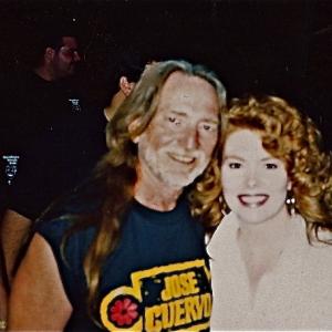 Lisa Rhyne and Willie Nelson two redheads On The Road Again