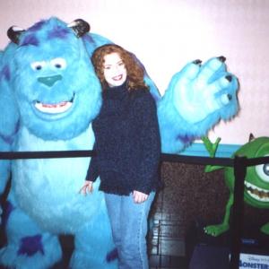 Lisa Rhyne at Monsters Inc screening with Sulley and Mike!