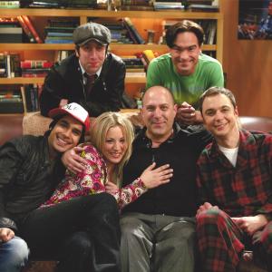 Anthony Rich with the cast of The Big Bang Theory CBS
