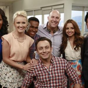 Anthony Rich with the cast of Young  Hungry ABC Family