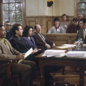 Julia Louis-Dreyfus, Jerry Seinfeld, Jason Alexander, Phil Morris, Michael Richards and Cosmo Kramer at event of Seinfeld (1989)