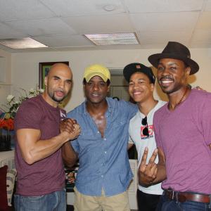 Cast of A Streetcar Named Desire on Broadway 2012 Starring left to rightJacinto Taras Riddick Blair Underwood Aaron Clifton Moten and Wood Harris