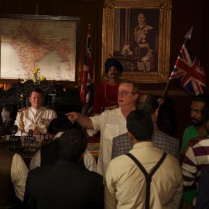 William Riead directing Indian Independence Day ceremony in The Letters Goa India location