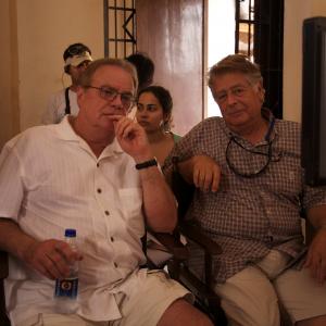 Bill Riead with director of photographer Jack Green on the set of The Letters in India.