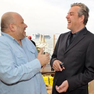 Director Eran Riklis and actor Danny Huston R attend the Danny Huston Press Breakfast held at the Moet Salon Baoli Beach during the 63rd Annual International Cannes Film Festival on May 14 2010 in Cannes France 63rd Annual Cannes Film Festival  Danny Huston Press Breakfast Moet Salon at the Baoli Beach Cannes France May 14 2010