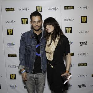 Daniel Louis Rivas and producer Charisse Sanzo at the Keystone gallery 12X12 event 2014 in Los Angeles.