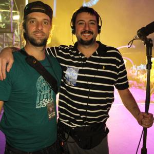 Lagan Sebert and Ted Roach, backstage at the last US show on Ke$ha's Animal Tour in 2011, filming 